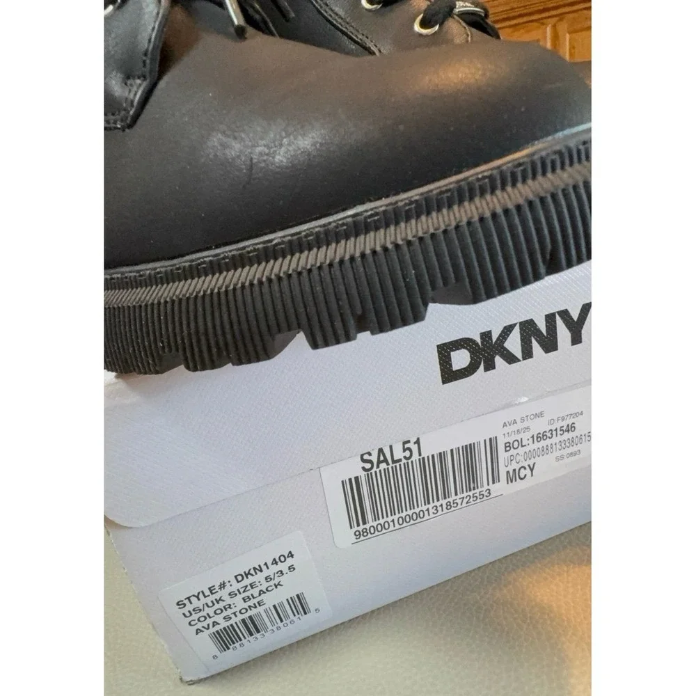 Youth girls size 5 DKNY black boots.
